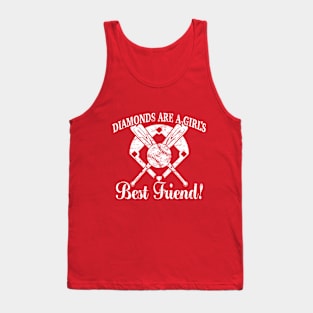 Diamonds are a GIrl's Best Friend Softball Baseball Diamond Tank Top